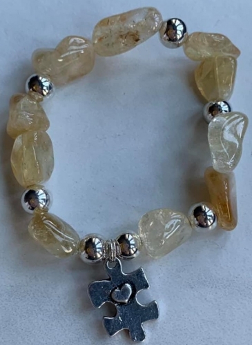 Autism Awareness Bracelet in Citrine